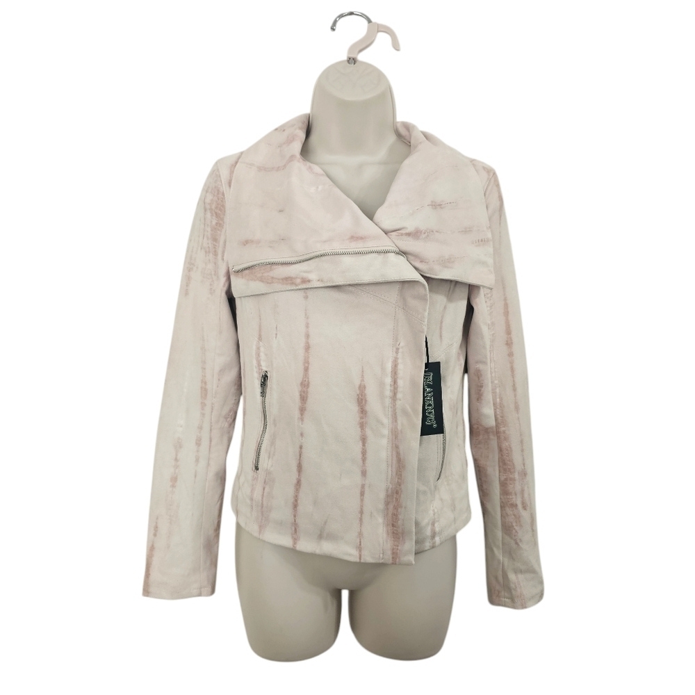 BLANK NYC Faux Suede Moto Jacket Hippie Dippie Pink Size XS NWT